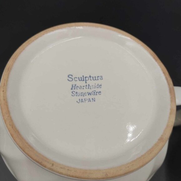 Vintage Hearthside Sugar & Creamer Gravy Boat Set Sculptura Stoneware Japan - Picture 9 of 10